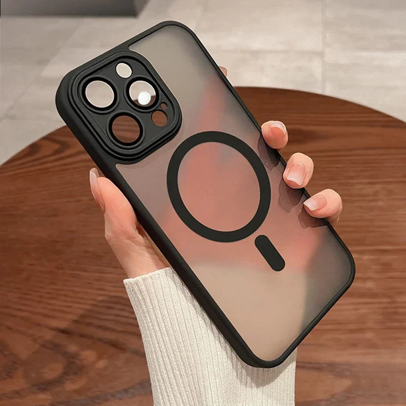 Magnetic Matte Translucent Armor Shockproof Case