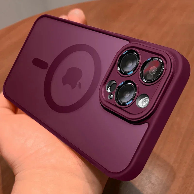Magnetic Matte Translucent Armor Shockproof Case