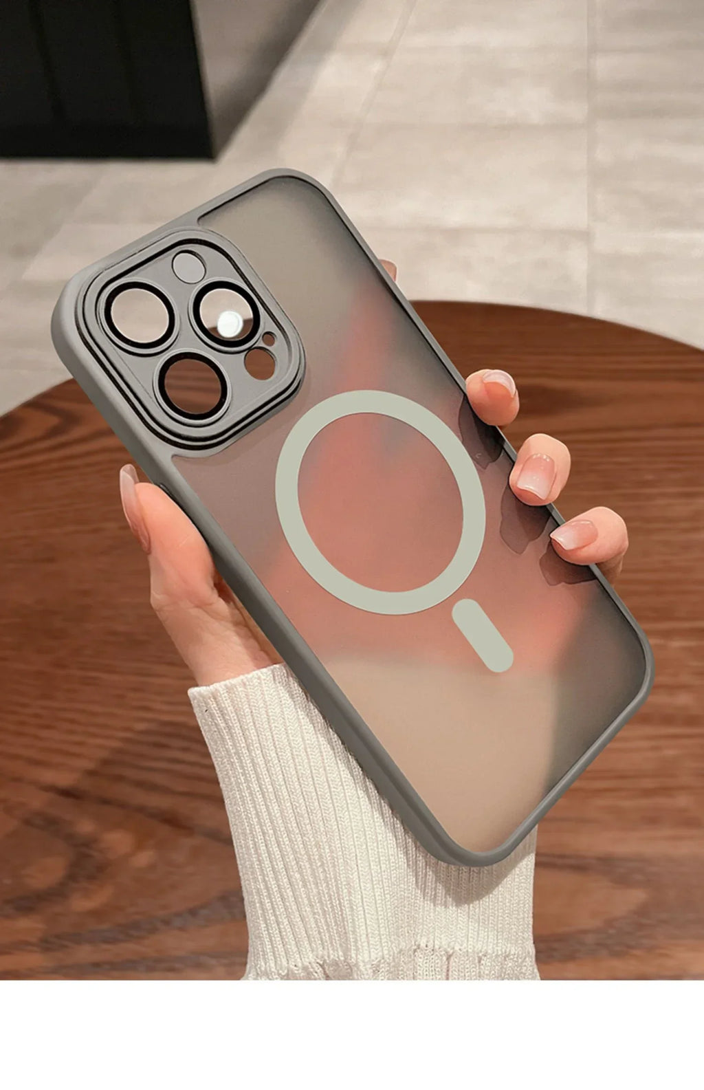 Magnetic Matte Translucent Armor Shockproof Case